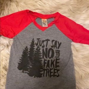 Toddler Christmas say no to fake Trees T shirt